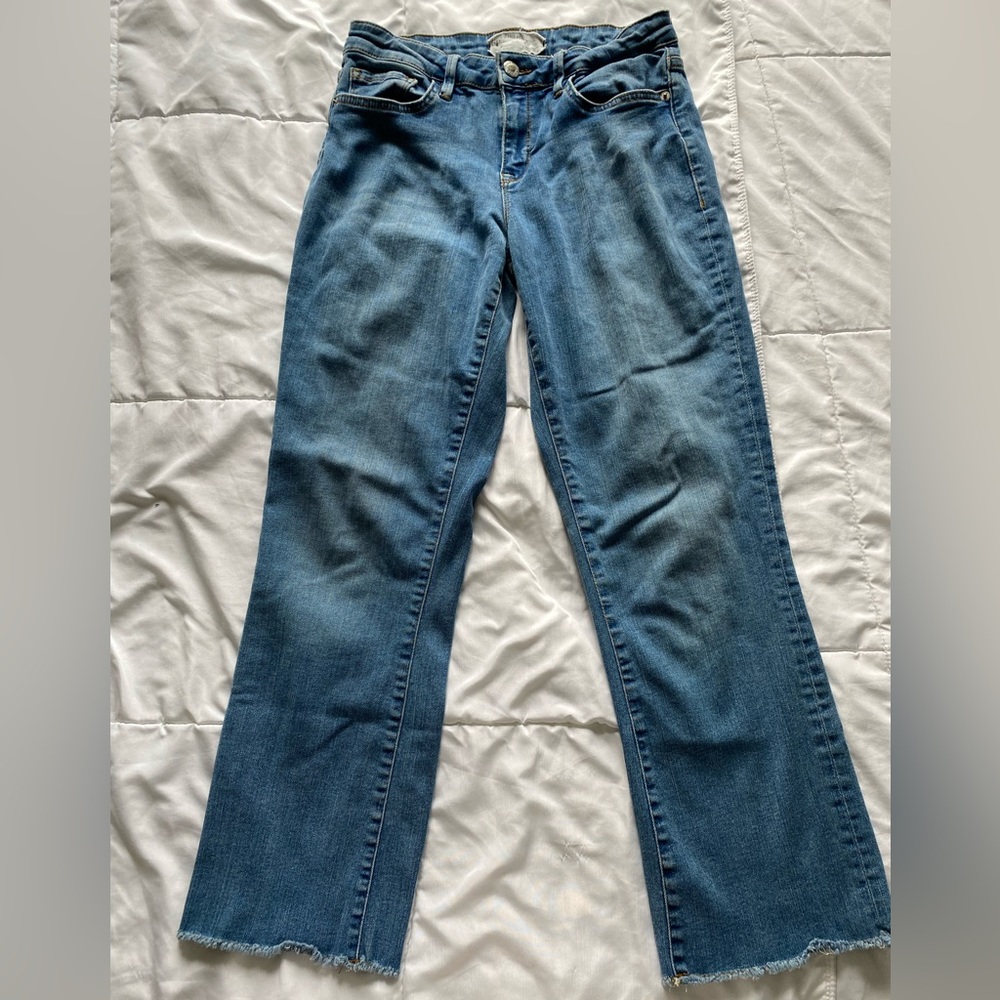 Free People Relaxed Fit Raw Hem Cropped Jeans
